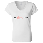 Ladies "Be-You-Tiful" V-Neck Jersey T-Shirt