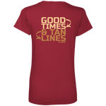 Ladies Short Sleeve "Good Times and Tan Lines" V-Neck T-Shirt