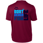 Short Sleeve "Boat Beach Fish Life" Youth Moisture-Wicking T-Shirt
