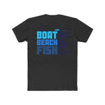 Boat, Beach, Fish Life - Cotton Crew Tee