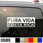 "Costa Rica Pura Vida" Vinyl Car Decal - (choose size & color)
